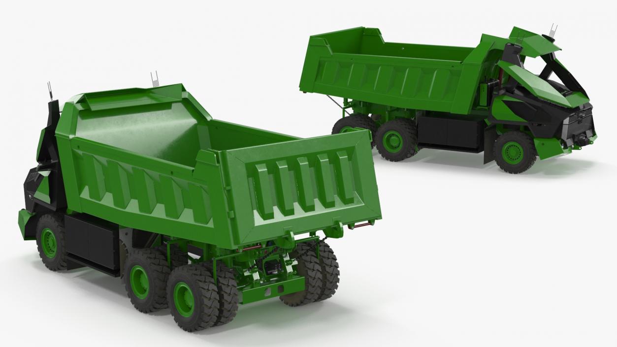 3D Autonomous Electric Mining Truck Green model