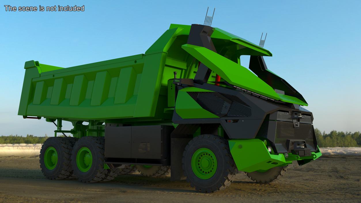 3D Autonomous Electric Mining Truck Green model