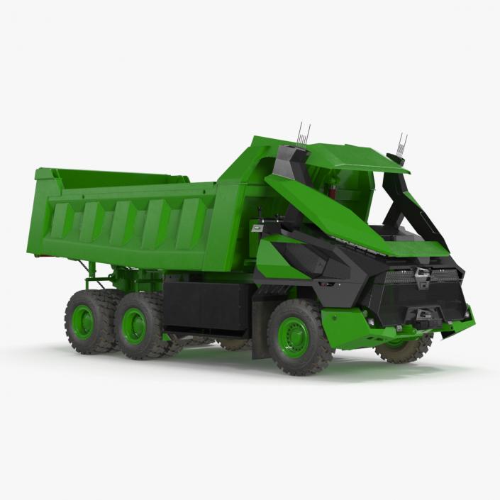 3D Autonomous Electric Mining Truck Green model