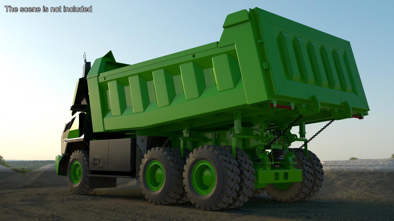 3D Autonomous Electric Mining Truck Green model