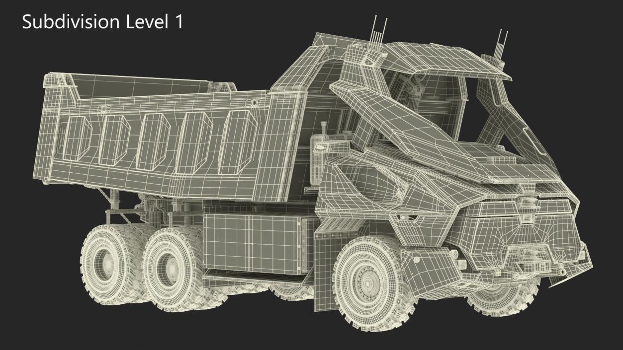 3D Autonomous Electric Mining Truck Green model