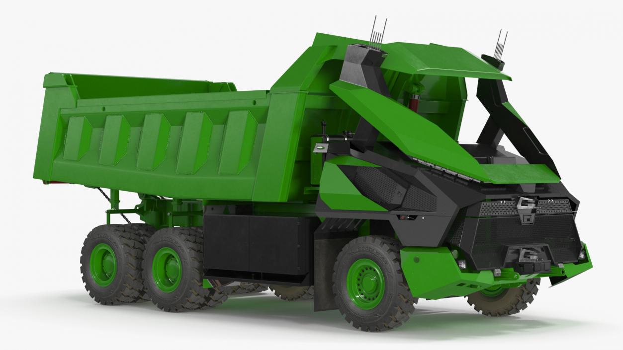 3D Autonomous Electric Mining Truck Green model