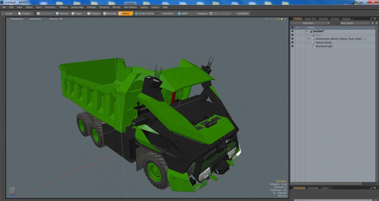 3D Autonomous Electric Mining Truck Green model