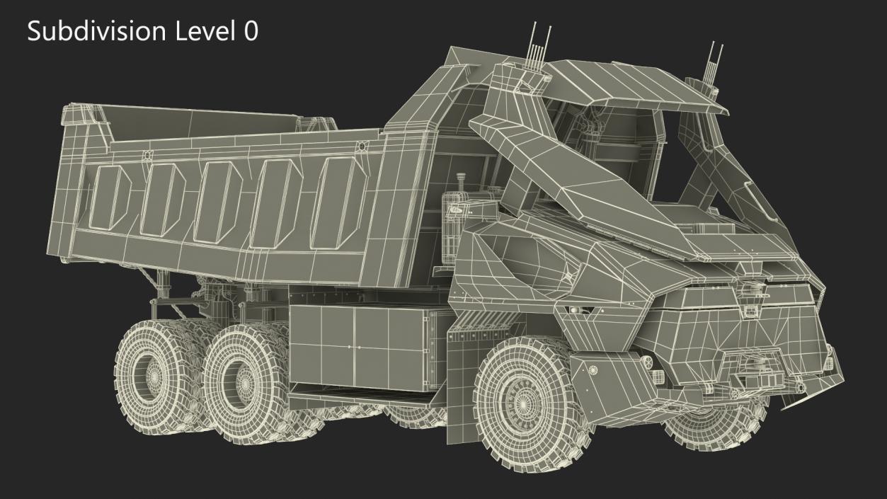 3D Autonomous Electric Mining Truck Green model