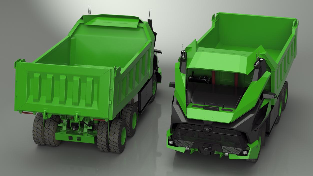 3D Autonomous Electric Mining Truck Green model