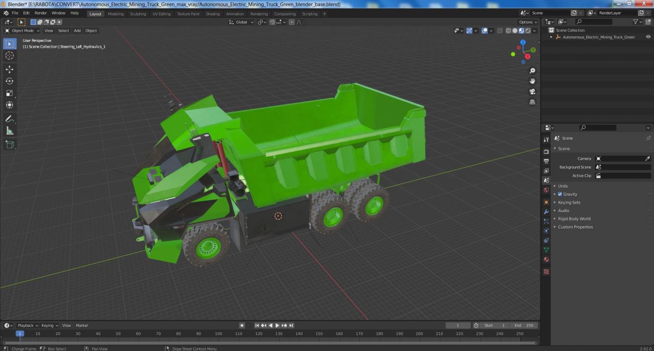 3D Autonomous Electric Mining Truck Green model