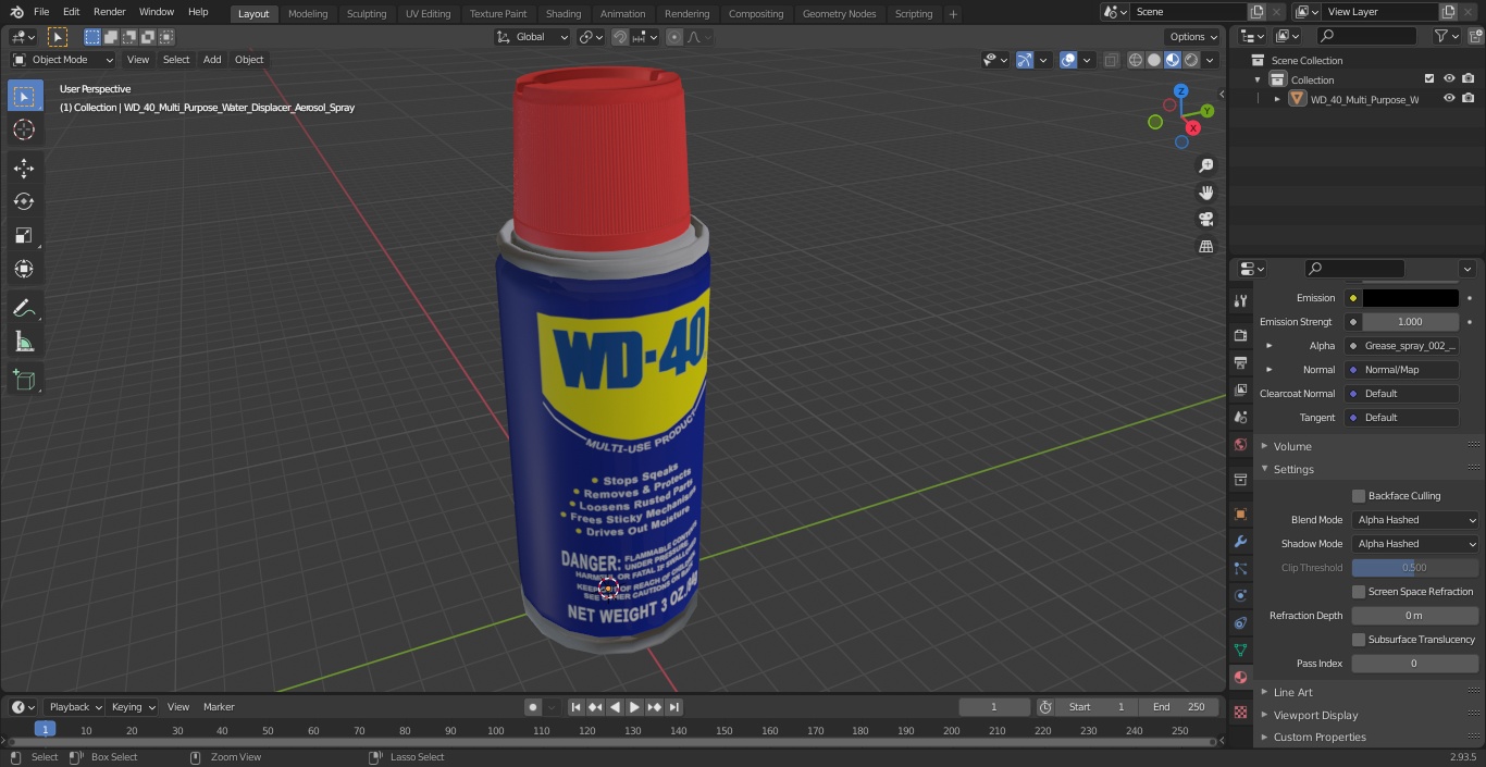 WD 40 Multi Purpose Water Displacer Aerosol Spray 3D model