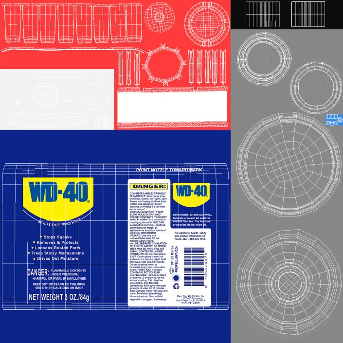 WD 40 Multi Purpose Water Displacer Aerosol Spray 3D model