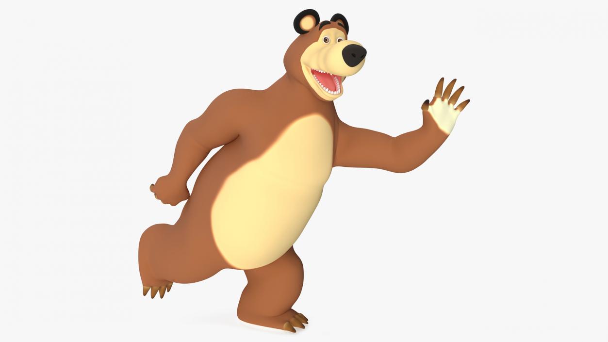 Bear Character from Children Cartoon Happy Pose 3D