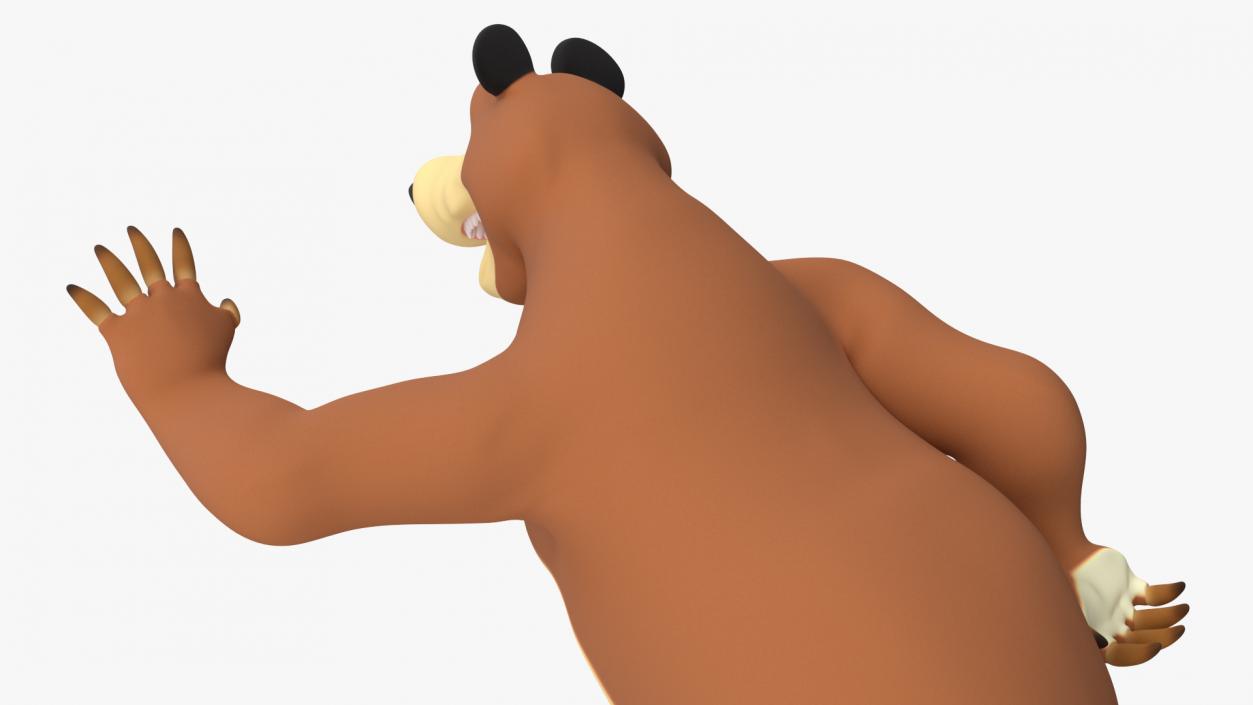 Bear Character from Children Cartoon Happy Pose 3D