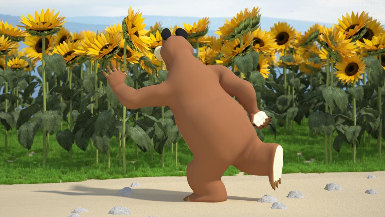 Bear Character from Children Cartoon Happy Pose 3D