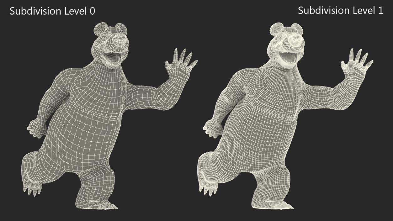 Bear Character from Children Cartoon Happy Pose 3D