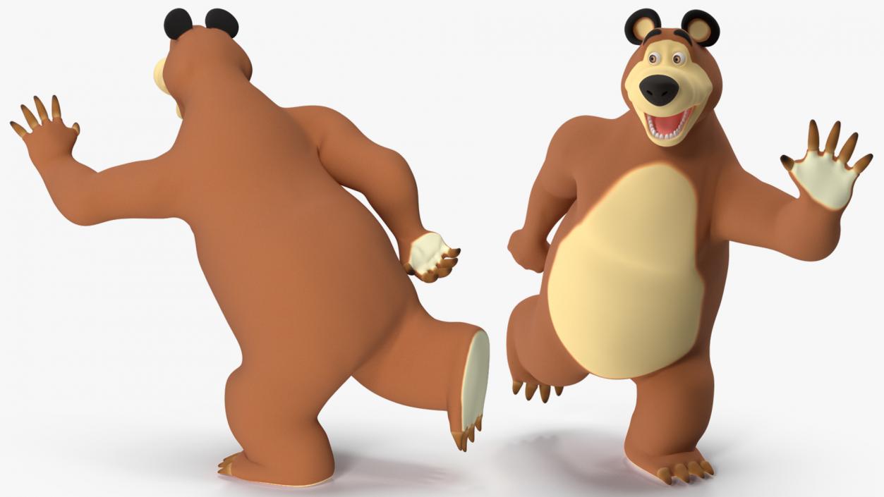 Bear Character from Children Cartoon Happy Pose 3D