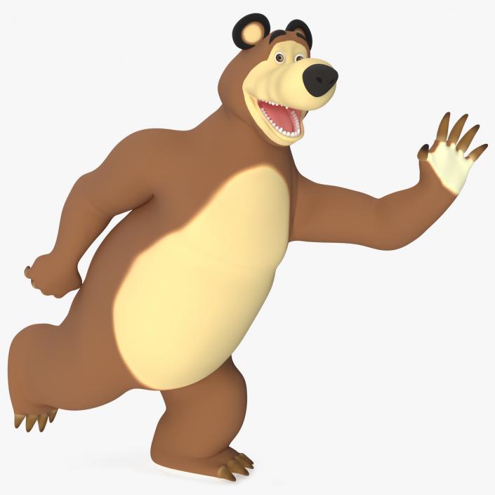 Bear Character from Children Cartoon Happy Pose 3D