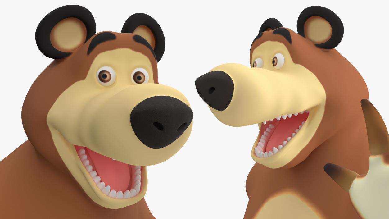 Bear Character from Children Cartoon Happy Pose 3D