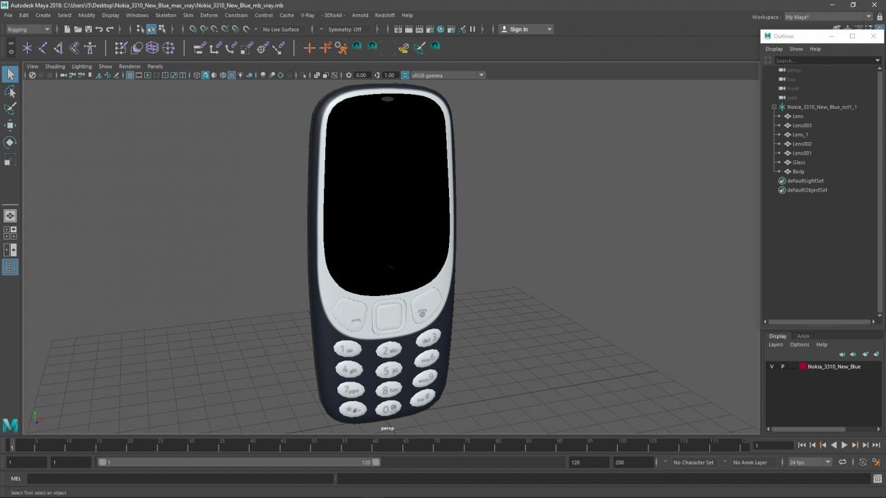 3D Nokia 3310 New Blue 2