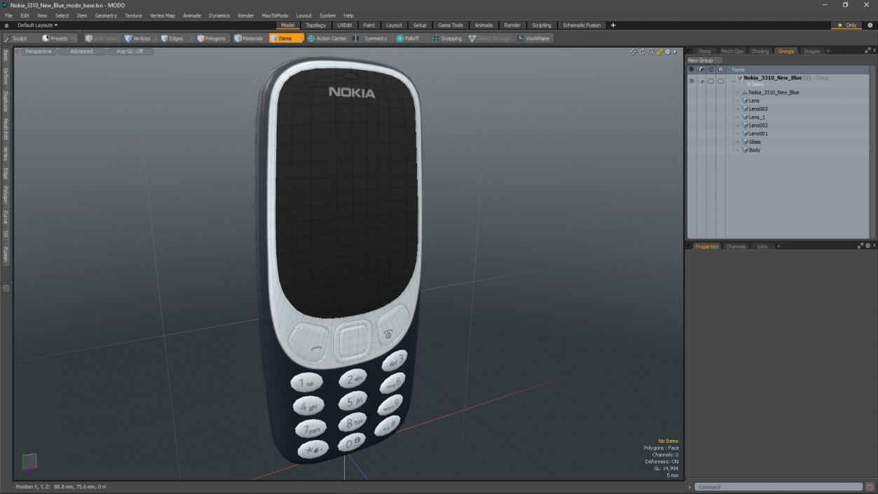 3D Nokia 3310 New Blue 2