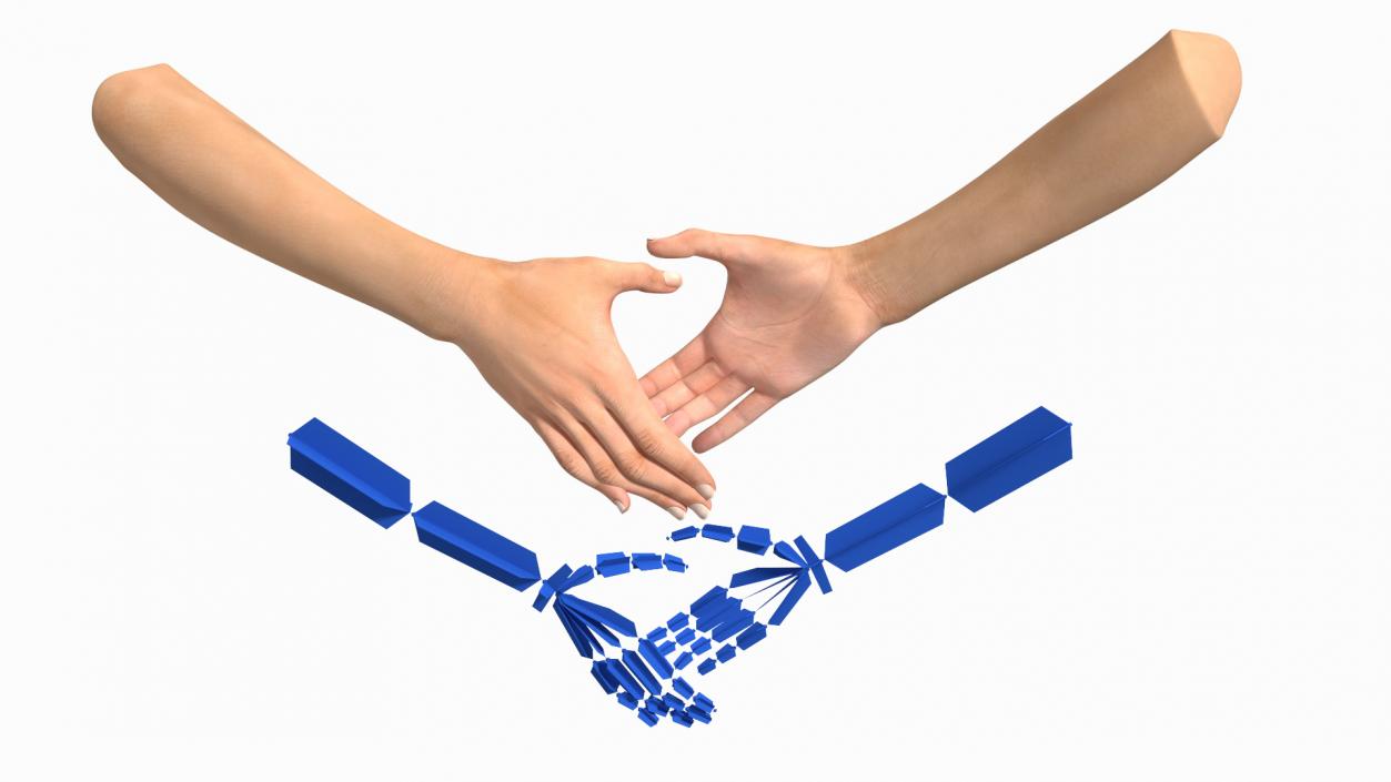 3D Handshake Female Hand Rigged model