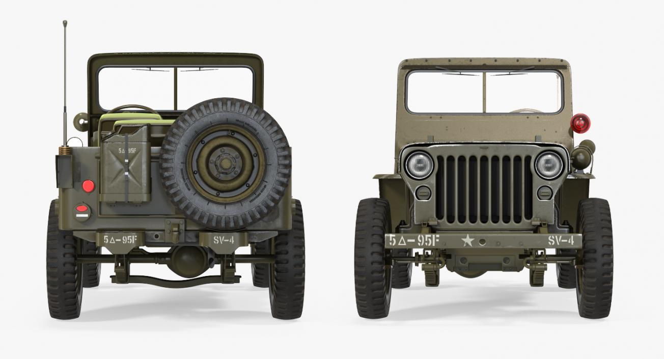 3D Jeep Willys 1944 Rigged model