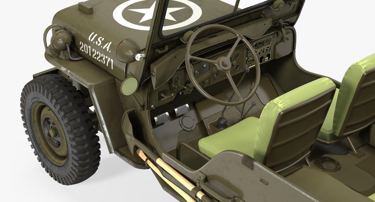 3D Jeep Willys 1944 Rigged model