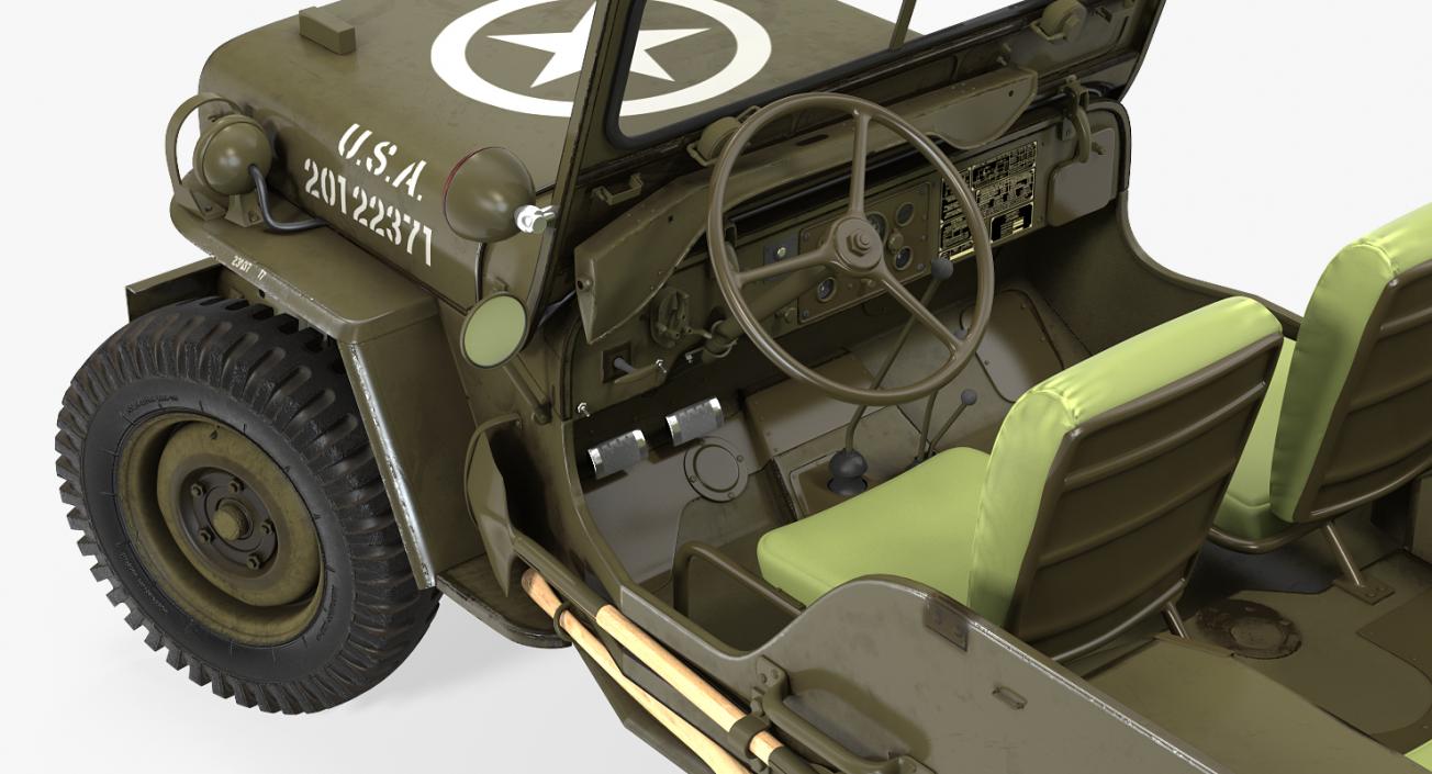 3D Jeep Willys 1944 Rigged model