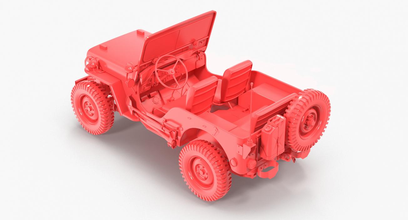 3D Jeep Willys 1944 Rigged model