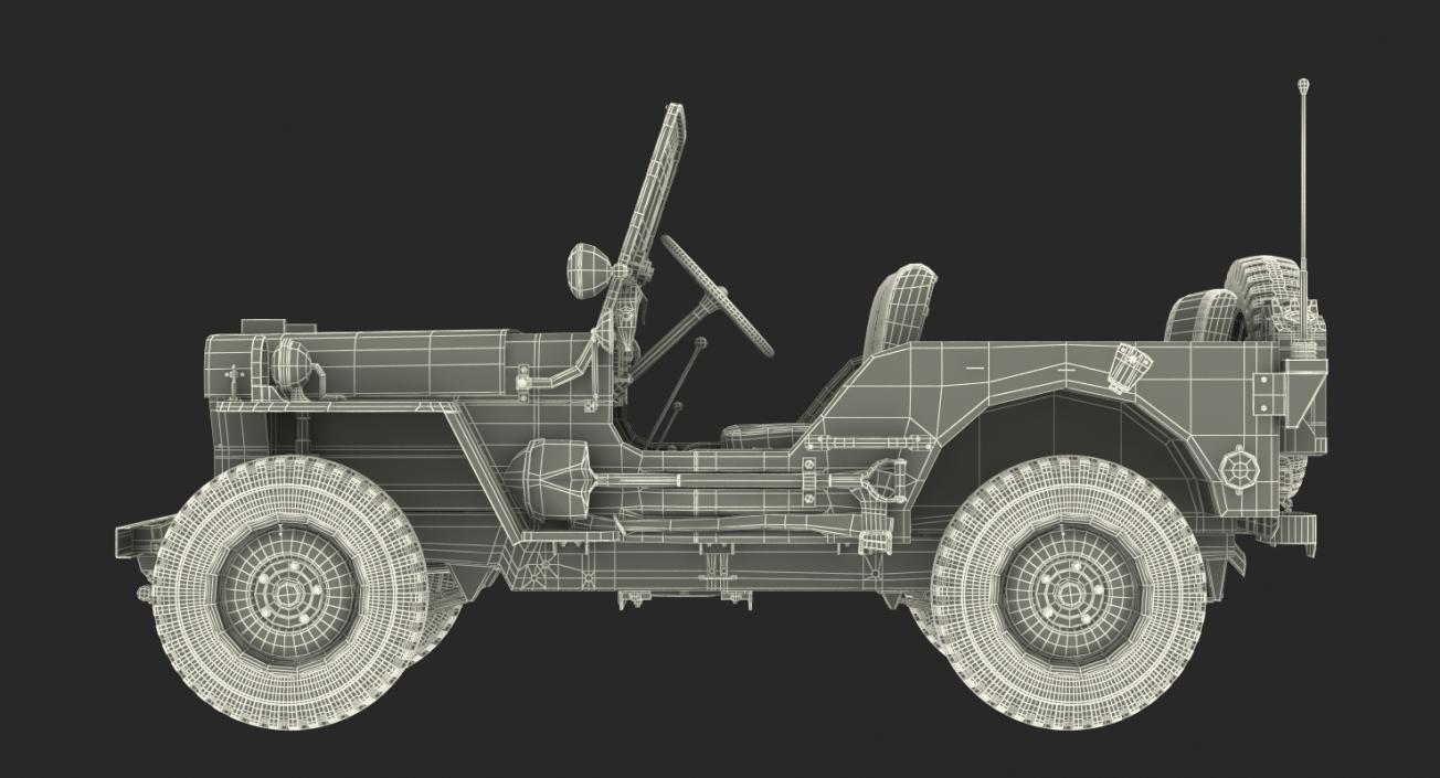 3D Jeep Willys 1944 Rigged model