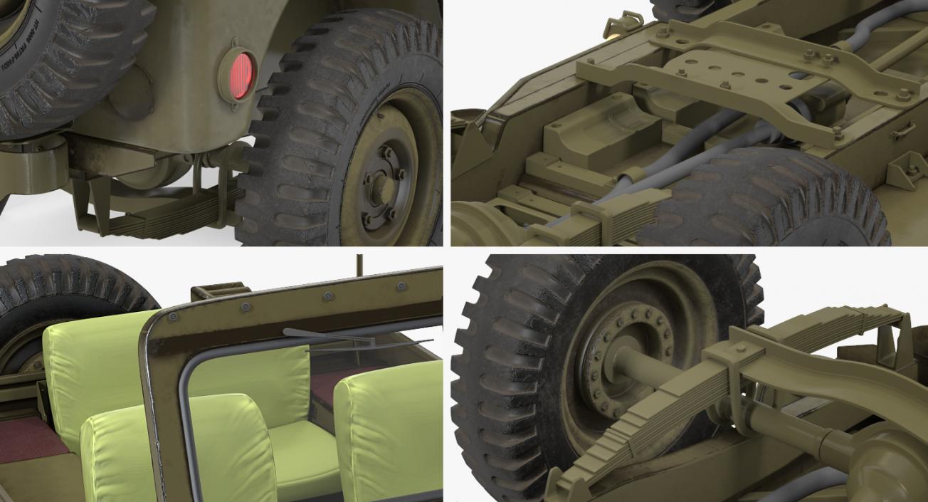 3D Jeep Willys 1944 Rigged model