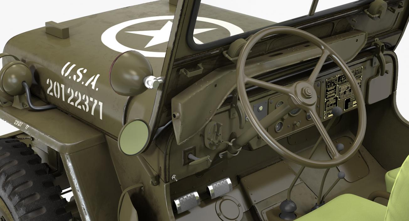 3D Jeep Willys 1944 Rigged model