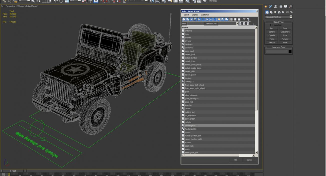 3D Jeep Willys 1944 Rigged model