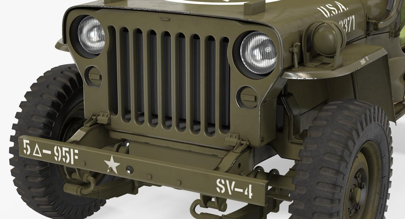 3D Jeep Willys 1944 Rigged model