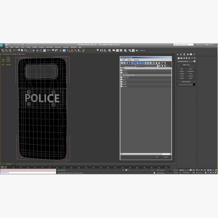 3D Police Ballistic Shield model