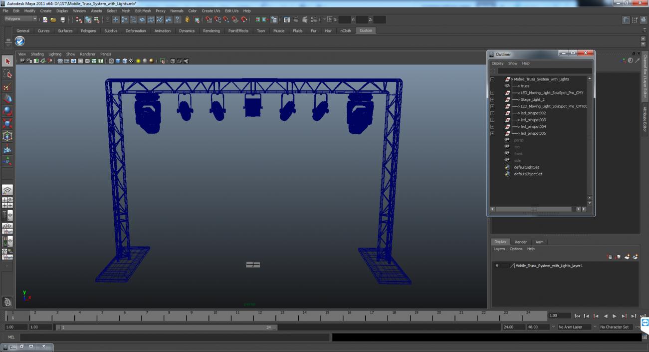 3D Mobile Truss System with Lights