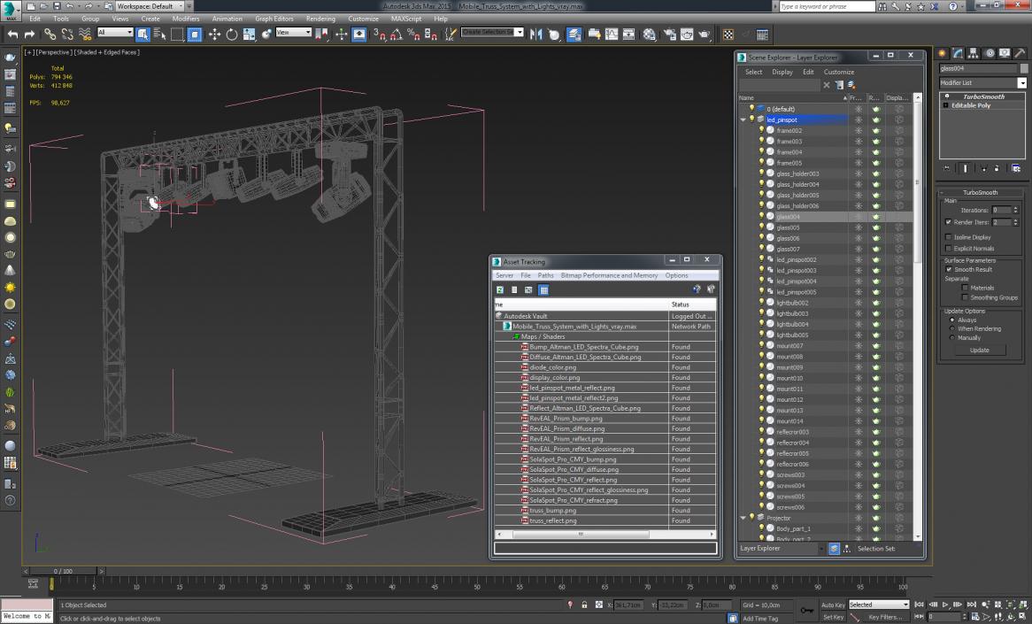 3D Mobile Truss System with Lights