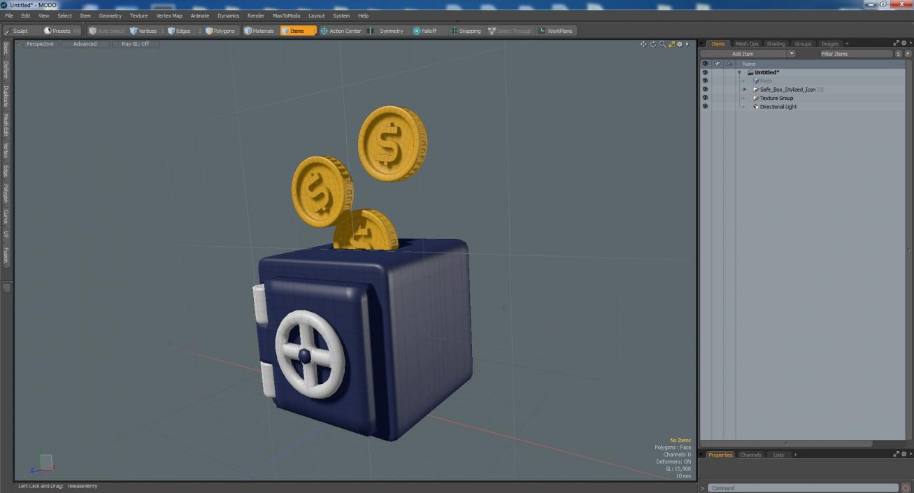 Safe Box Stylized Icon 3D