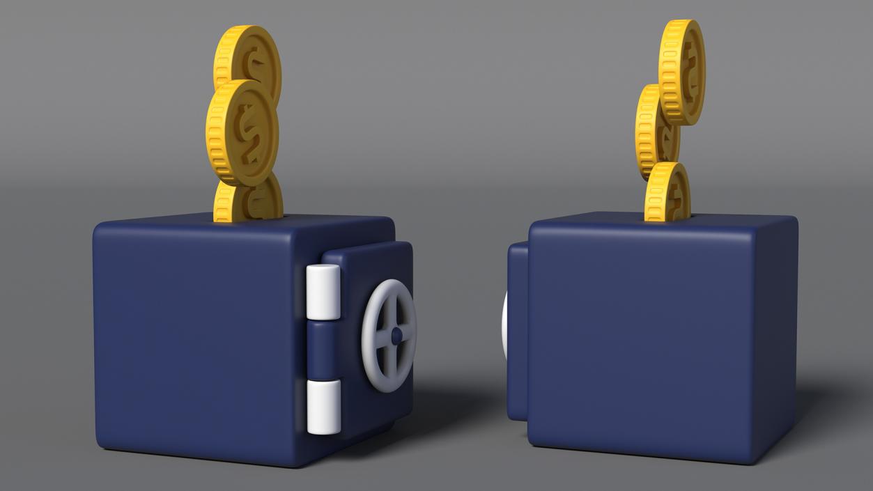 Safe Box Stylized Icon 3D