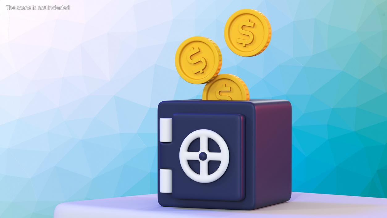 Safe Box Stylized Icon 3D