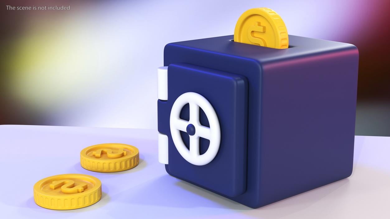 Safe Box Stylized Icon 3D