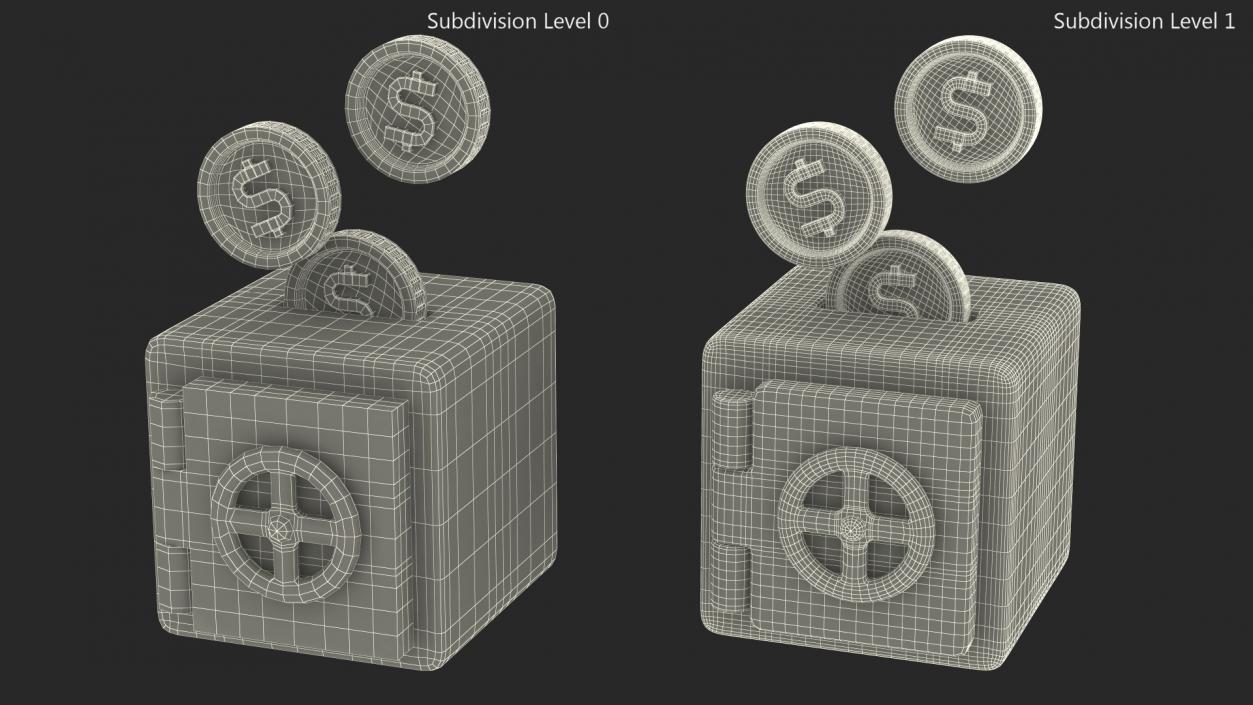 Safe Box Stylized Icon 3D