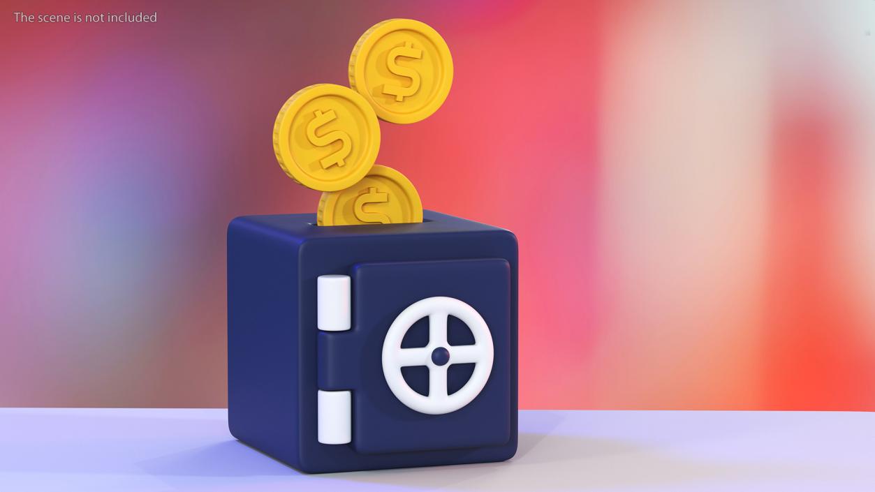 Safe Box Stylized Icon 3D