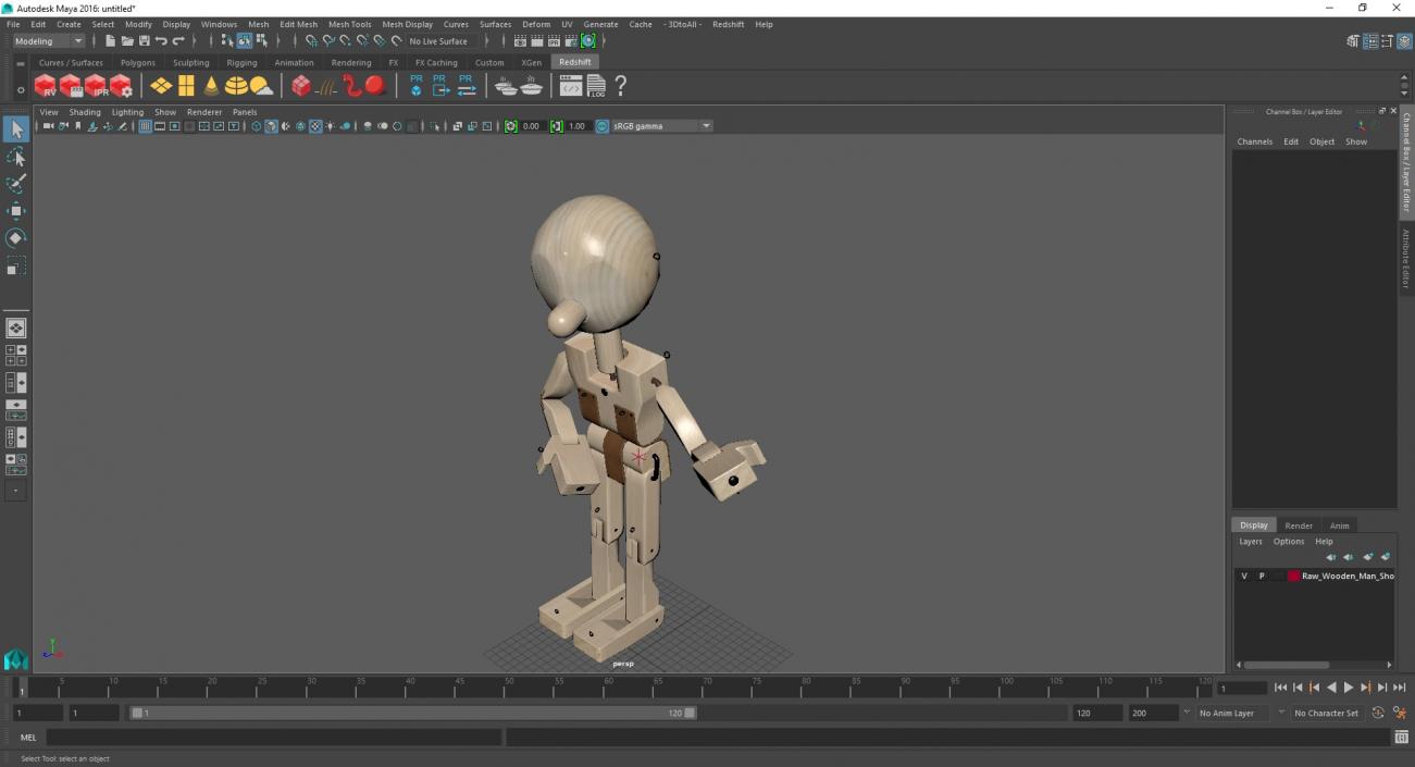 3D model Raw Wooden Man Shows