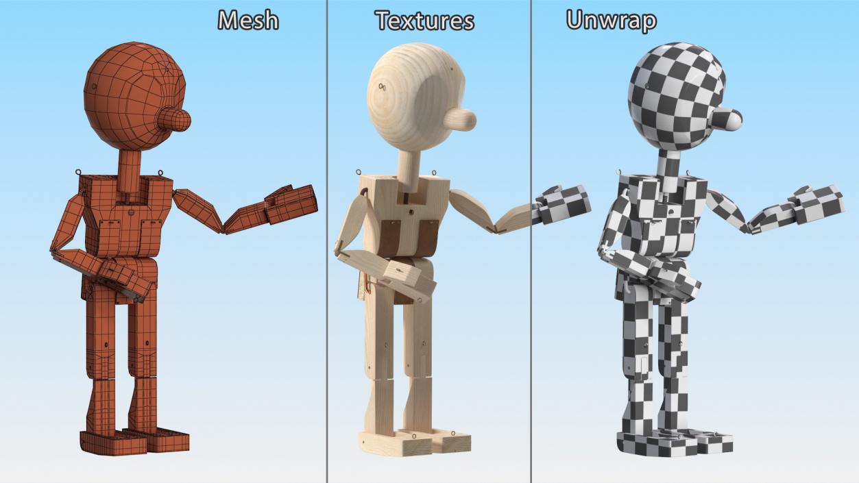 3D model Raw Wooden Man Shows