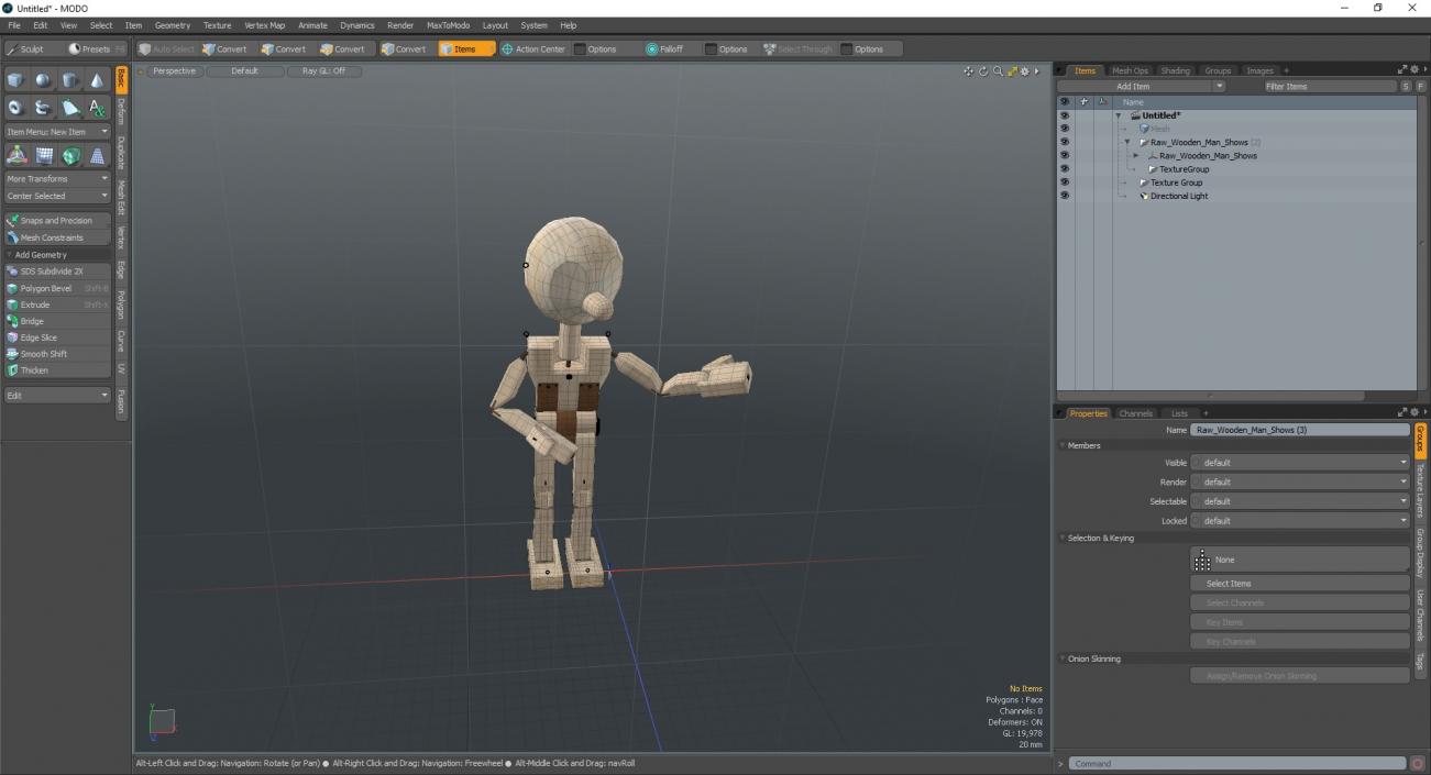 3D model Raw Wooden Man Shows