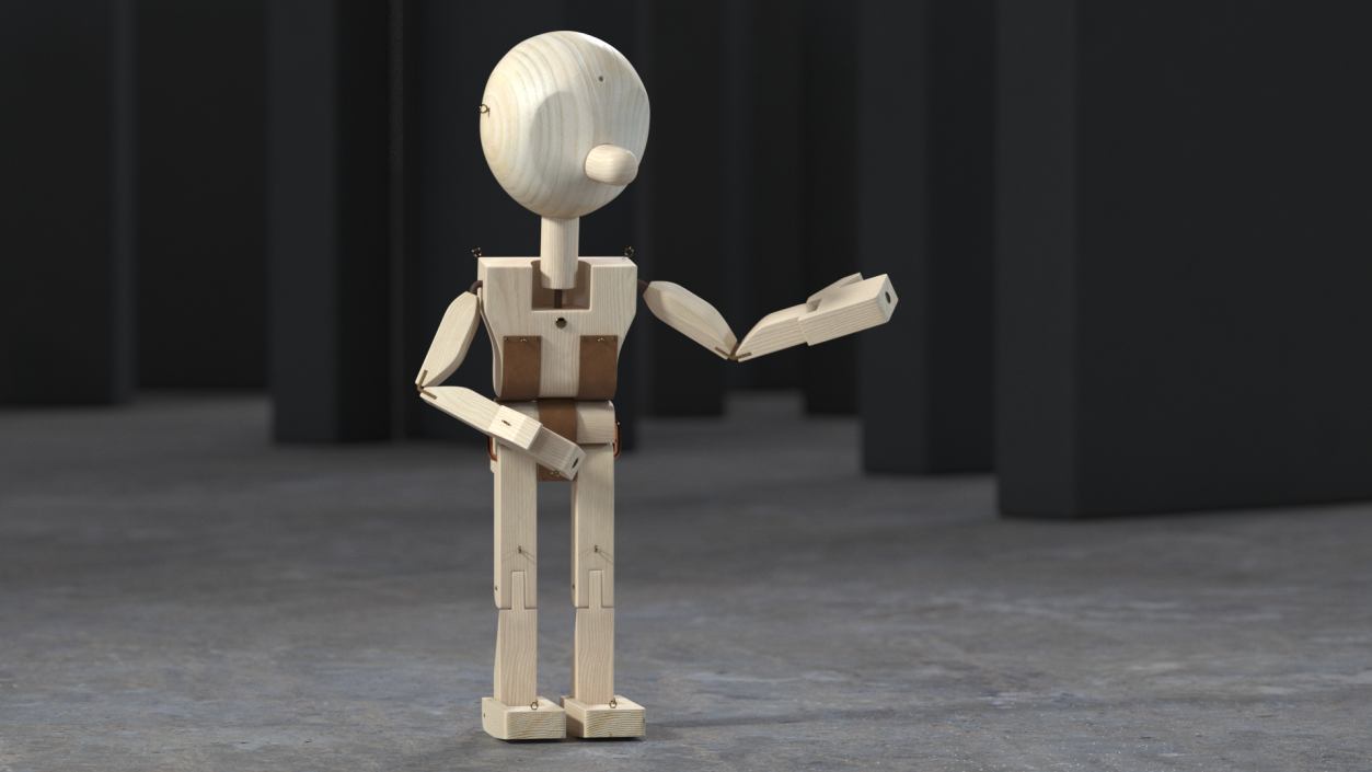 3D model Raw Wooden Man Shows