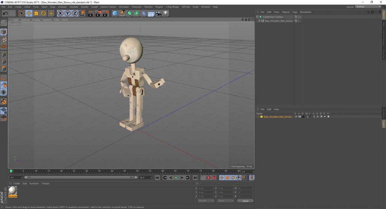 3D model Raw Wooden Man Shows