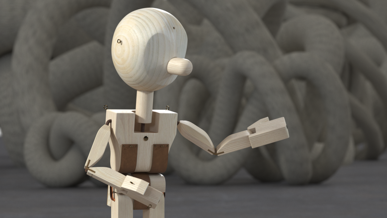 3D model Raw Wooden Man Shows