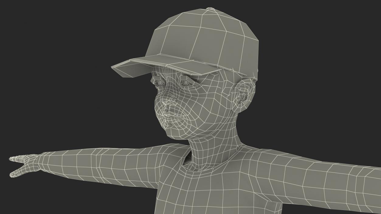 Child Boy Street Style T-Pose 3D model