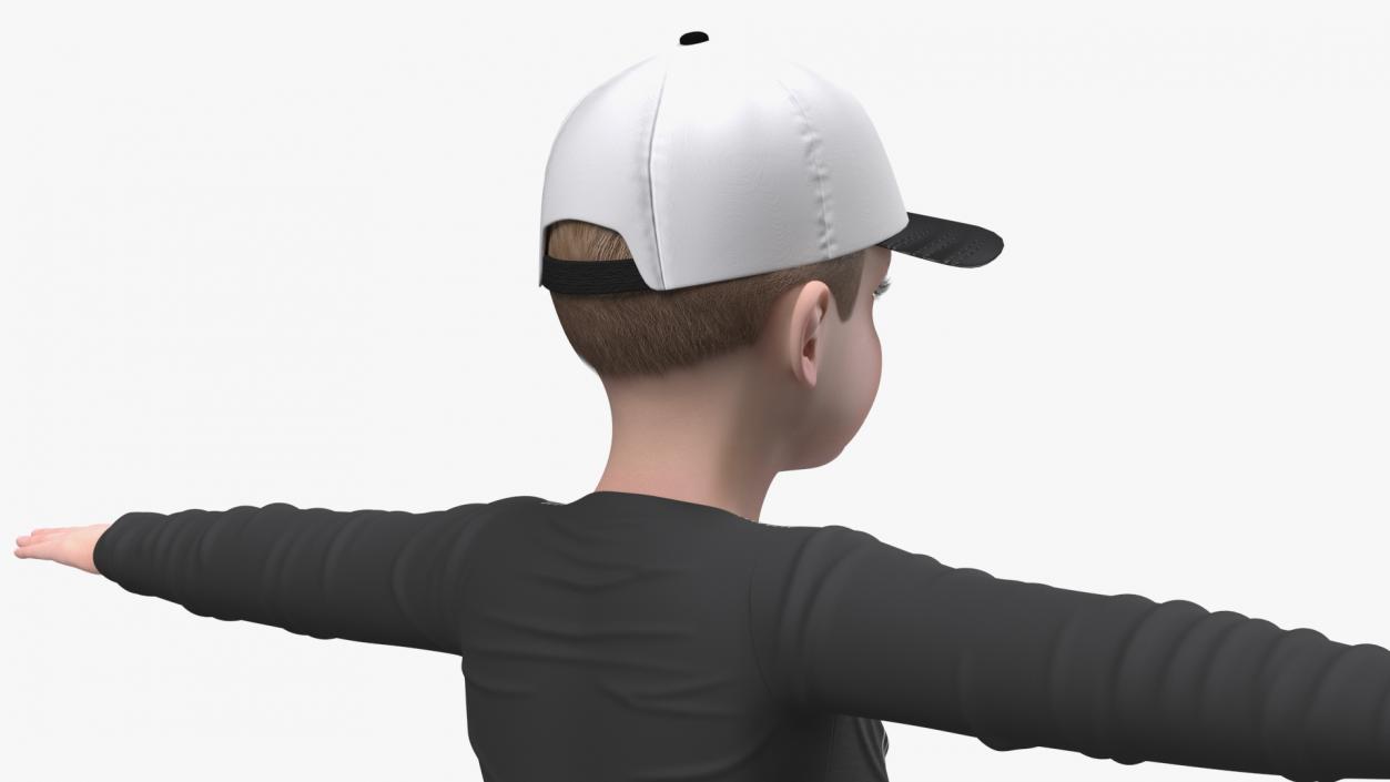 Child Boy Street Style T-Pose 3D model