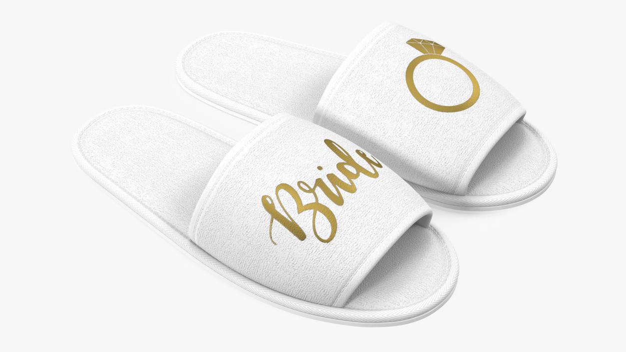 3D Bridal Ring Wedding Slippers model