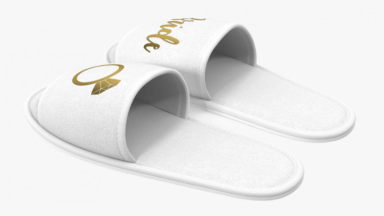 3D Bridal Ring Wedding Slippers model